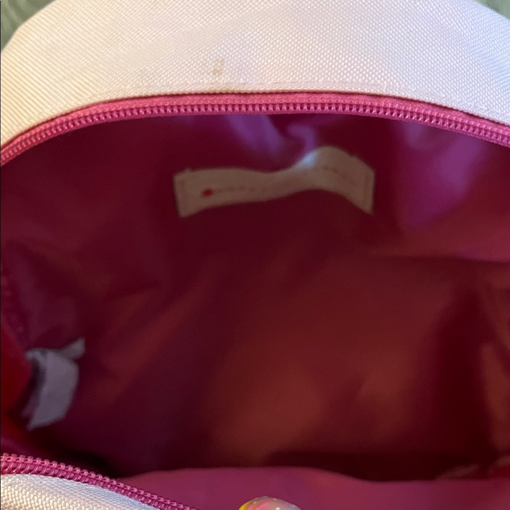 Kids Flamingo Backpack - Pink & Teal Canvas Bag - Picture 2 of 5
